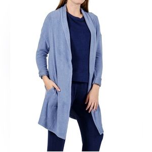 NWT La Cera Comfort Collection Shawl Cardigan Collar in Blue